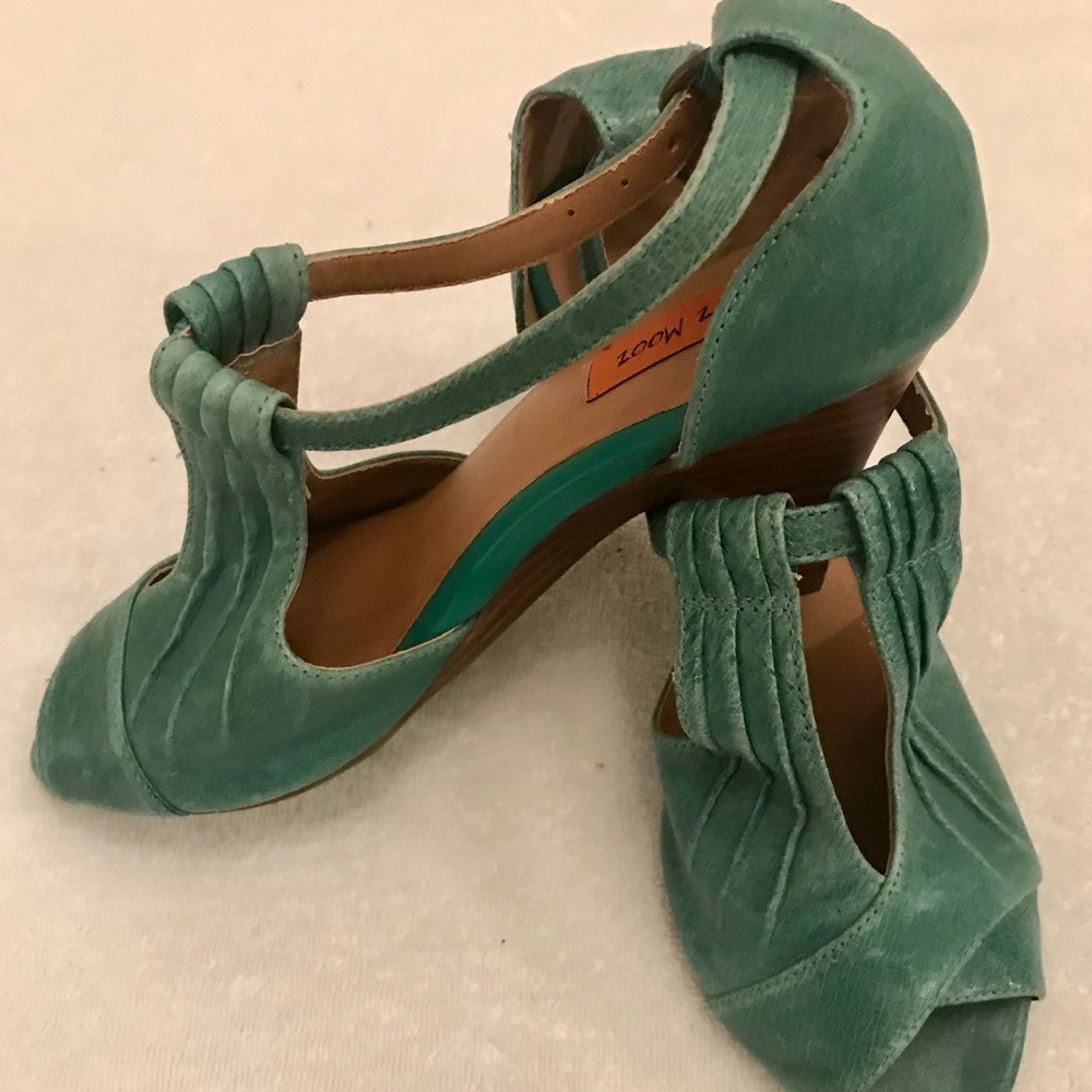 Miz Mooz- Whitley Heel in Aqua Green Size 6.0